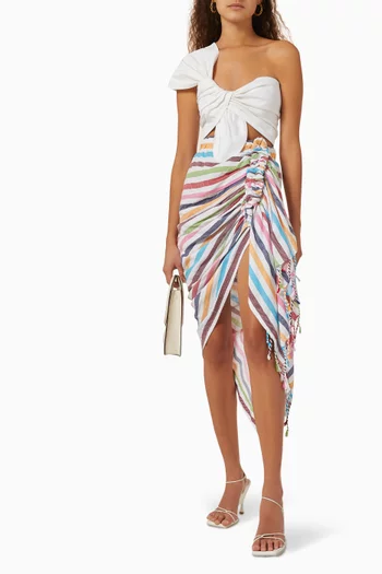 Sol Bandeau Top in Stretch Cotton Sateen 
