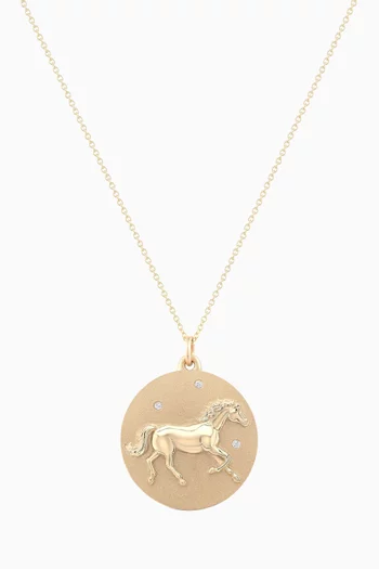 The Horse Necklace in 10kt Yellow Gold