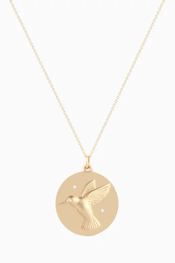 The Hummingbird Necklace in 10kt Yellow Gold