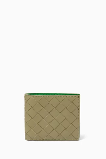 Bi-fold Wallet in Intrecciato Leather  