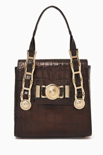 Gianni Versace Medusa Bag in Croc-embossed Leather 