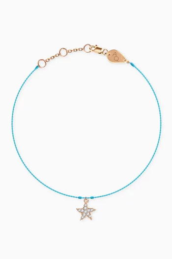 Starfish Diamond Thread Anklet in 18kt Yellow Gold    