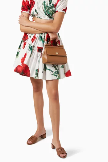 حقيبة سيسيلي متوسطة بيد علوية جلد دوفين