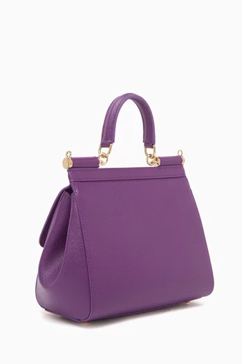 Medium Sicily Top Handle Bag in Dauphine Leather