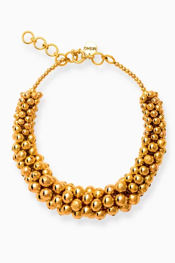 Cluster Choker Necklace in 22kt Gold-plated Bronze