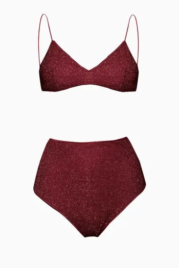 Lumière High-waist Bikini Set in Lurex