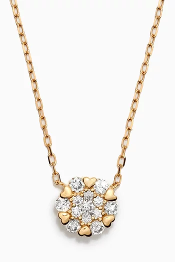 Heart to Heart Diamond Necklace in 18kt Yellow Gold     