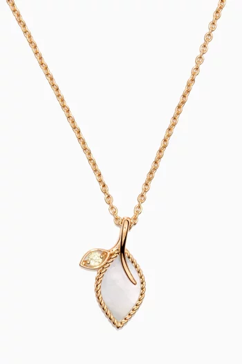 قلادة فرفشة فوجليا مرصعة بعرق لؤلؤ ذهب وردي عيار 18