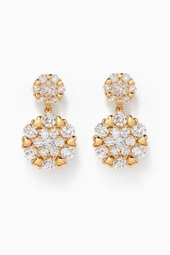 Heart to Heart Diamond Earrings in 18kt Yellow Gold  
