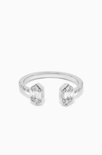 Palace Baguette Diamond Open Ring in 18kt White Gold