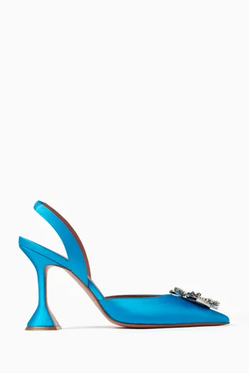 Begum Crystal Slingback Pumps in Satin