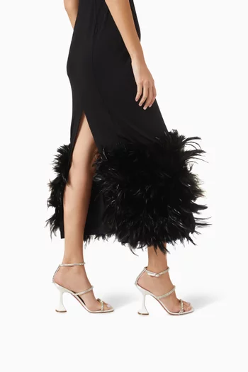 Gilda 95 Crystal-embellished Sandals in Satin