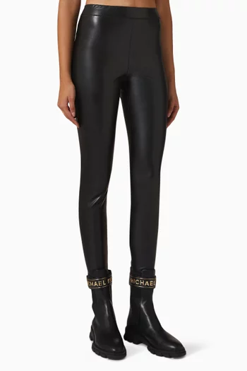 Stretch Leggings in Faux Leather 