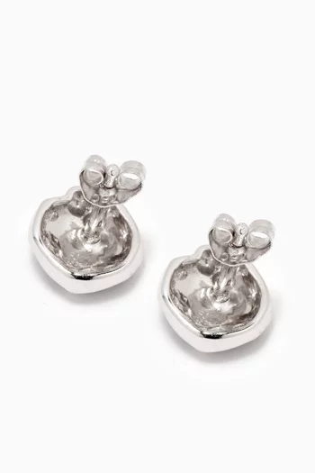 Cake Diamond Earrings in 18kt White Gold 
