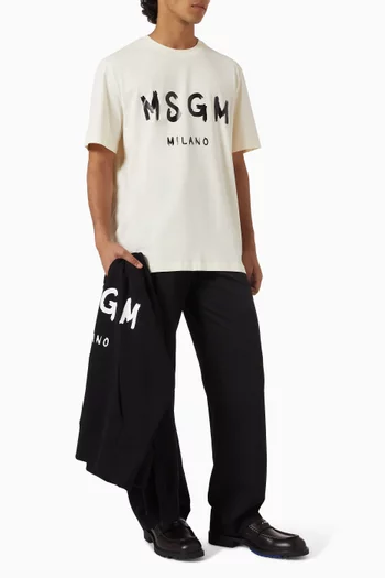 Brushed Logo T-shirt in Cotton Jersey
