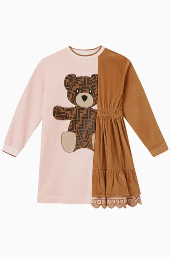 Teddy Bear Corduroy Dress in Cotton
