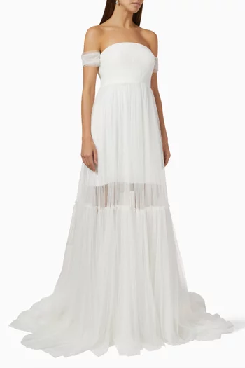 Clarice Off-the-Shoulder Gown in Tulle