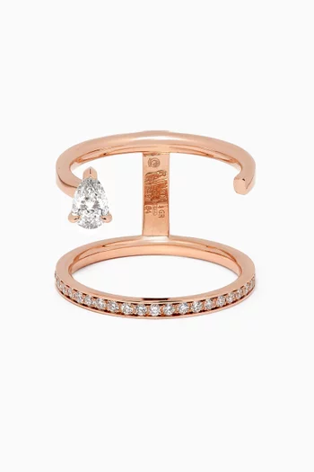 Serti Sur Vide Diamond Ring in 18kt Rose Gold
