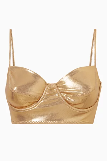 Underwire Bra Bikini Top in Lamé
