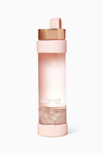 زجاجة ماء اكوا مزينة بالكوارتز الوردي مع إكسسوارات