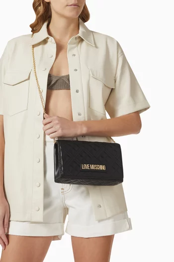 Quilted Crossbody Bag in Faux Leather