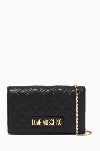 Quilted Crossbody Bag in Faux Leather