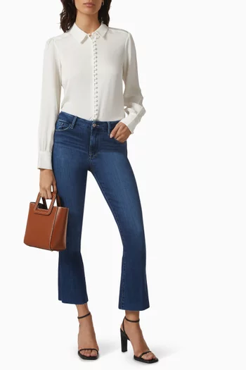 Le Crop Mini Boot Jeans in Denim