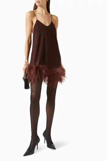 Lumiere Plumage Mini Dress in Stretch Lurex