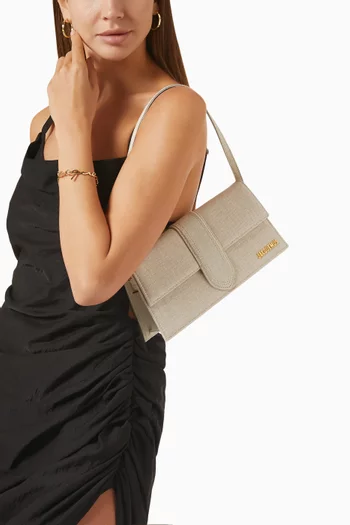 Le Bambino Long Flap Bag in Linen