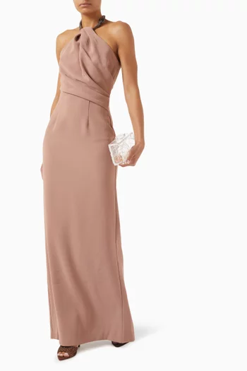 Riva Embellished Maxi Dress in Crepe