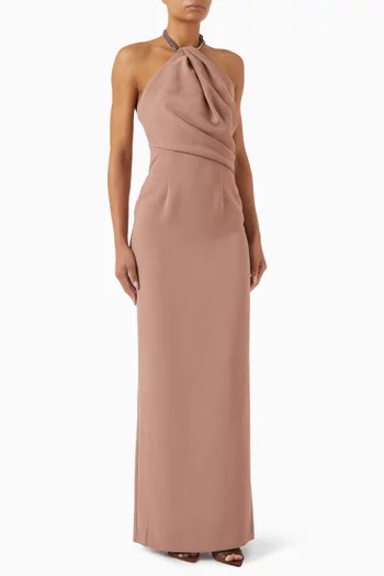 Riva Embellished Maxi Dress in Crepe