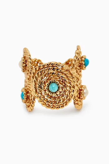 Mistral Cuff Ring in 24kt Gold-plated Metal