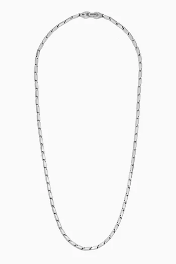 Chain Faceted Link Necklace in Sterling Silver