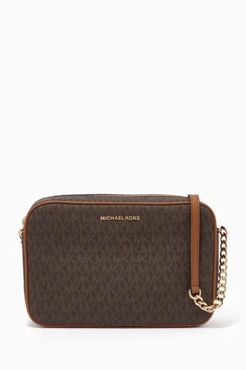 Jet Set Large Crossbody Bag in Logo Canvas