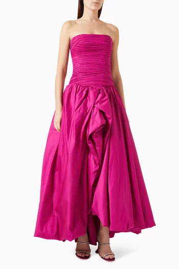 Violette Bubble Hem Maxi Dress in Cotton
