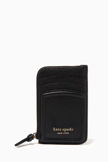 Knot Zip Card Case in Leather