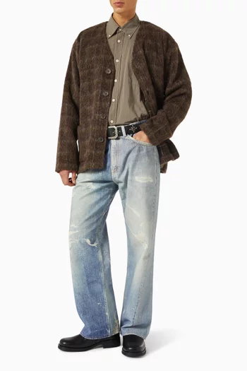 بنطال جينز ثيرد كت بطبعة رقمية دينم