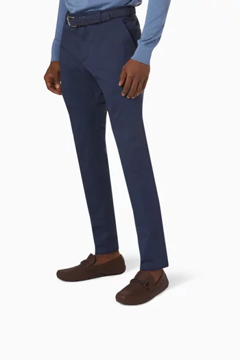 حذاء سهل الارتداء درايفر جلد مدقوق بحلية جانشيني