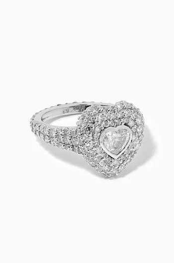 Diamond Pinky Ring in 18kt White Gold