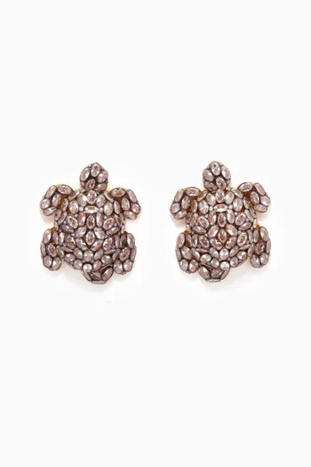 Tortoise Clip Earrings in 24kt Gold-plated Bronze
