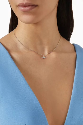 Star Pavé Diamond Necklace in 18kt White Gold