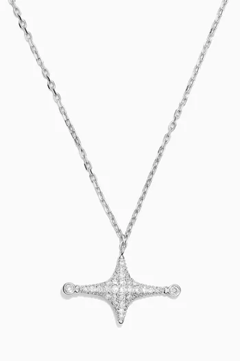 Star Pavé Diamond Necklace in 18kt White Gold