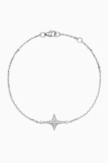 Star Pavé Diamond Bracelet in 18kt White Gold
