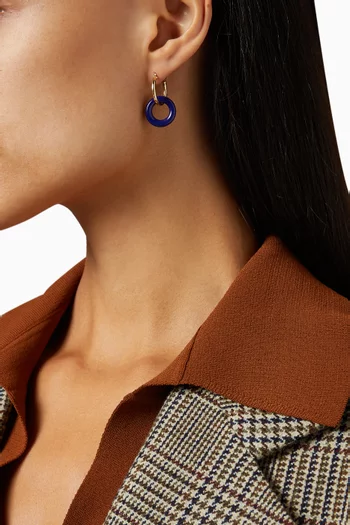 Lapis Donut Hoop Earrings in 14kt Yellow Gold