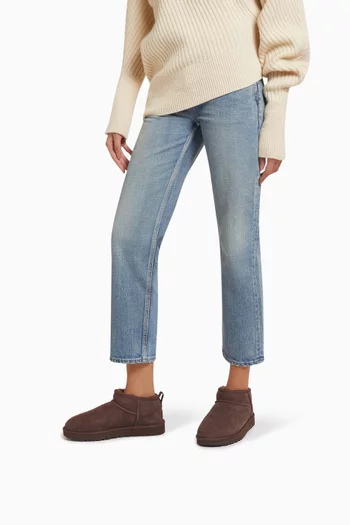 Classic Ultra Mini Boot in Leather & Fur
