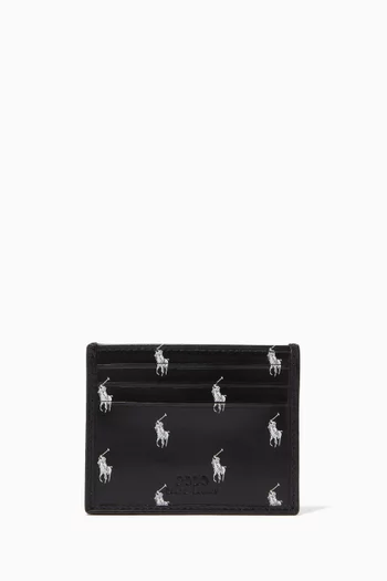 Signature Pony Card Case in Leather