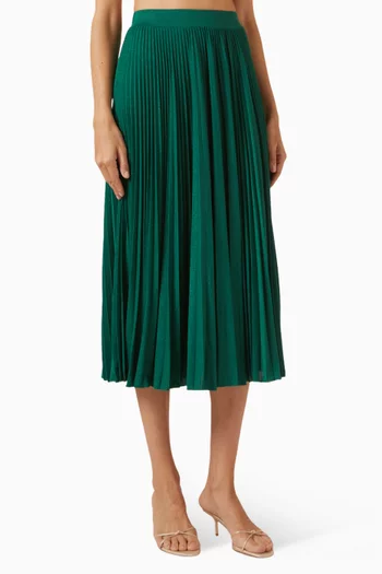 Albina Pleated Midi Skirt in Viscose-jersey