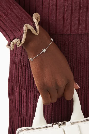 سوار مزين بنجوم ومرصع بكريستال فضة إسترلينية