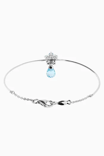 Rose Blue Sapphire Bracelet in 18kt White Gold