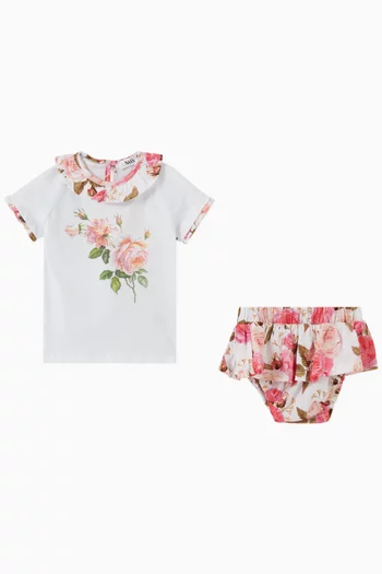 Floral Print T-shirt in Cotton